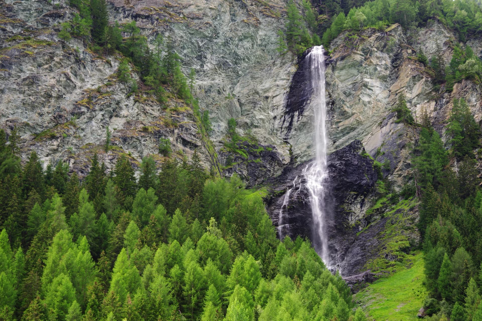 Jungfernsprung waterfall near Heiligenblut, Hohe Tauern National Park, Austria, Europe
